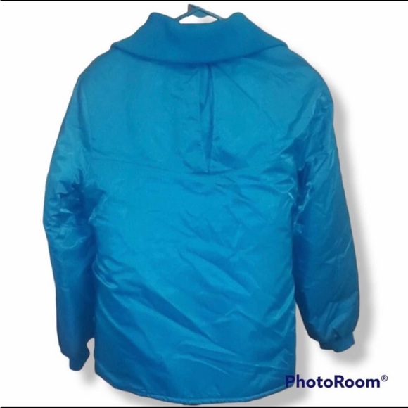 💙⛷❄️ Vintage 80s Edco Blue Winter Coat/Jacquet - Picture 4 of 7